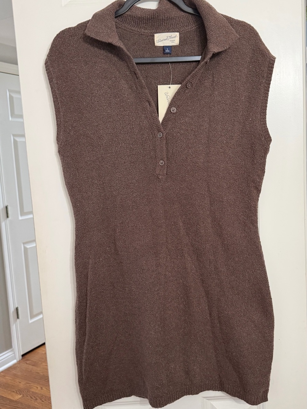Universal Thread Brown Sleeveless Polo Knit Dress